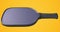 Pickleball racket with black leather handle, carbon pattern on isolated background. 3d rendering
