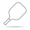 Pickleball racket sport, indoor paddle shadow icon, web flat symbol vector illustration