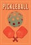 Pickleball Tournament typographical vintage grunge style poster design. Retro vector illustration.