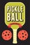 Pickleball Tournament typographical vintage style poster design. Retro vector illustration.