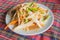 Pickled crab salad or Papaya salad (Som tum), Thailand