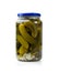 Pickled Cucumbers in Glass Jar Isolated, Fermented, Marinated Vegetables, Gherkins