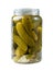 Pickled Cucumbers in Glass Jar Isolated, Fermented, Marinated Vegetables, Gherkins