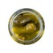 Pickled Cucumbers in Glass Jar Isolated, Fermented, Marinated Vegetables, Gherkins
