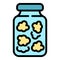 Pickled food jar icon color outline vector