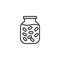 Pickled food jar line icon