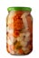 pickled vegetables in a glass jar