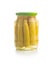 Pickled young baby corn cobs in jar