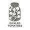 Pickles glass jar flat illustration