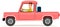 Pickup, coral passenger car with driver. Angry young man driving pink car vector illustration