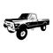 Pickup lifted 1970, Muscle car, Classic car, Stencil, Silhouette, Vector Clip Art - Truck 4x4 Off Road - Off-road car