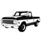 Pickup lifted 1972, Muscle car, Classic car, Stencil, Silhouette, Vector Clip Art - Truck 4x4 Off Road - Off-road car
