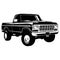 Pickup lifted 1972, Muscle car, Classic car, Stencil, Silhouette, Vector Clip Art - Truck 4x4 Off Road - Off-road car