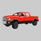 Pickup Mitsubishi L200 4wd vector icon on a grey background. Truck illustration isolated on grey. Automobile realistic