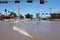 Pickup Towing Boat during Flood in Kearney, Nebraska After Heavy Rain