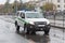 Pickup truck, car of Military police on military parade  in Prague, Czech Republic