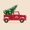 Pickup Truck With Christmas Tree
