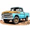Pickup truck clip art with a simple but effective design