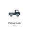 Pickup truck vector icon on white background. Flat vector pickup truck icon symbol sign from modern africa collection for mobile