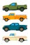 Pickup truck. Vector transport. Illustrations of automobiles