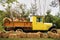 Pickup Truck with Wine Barrels on vine yard field