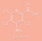 Picloram herbicide molecule. Skeletal formula.