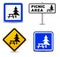 Picnic area signs on white background