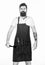 Picnic and barbecue. How choose meat for steak. Professional barbecue utensil. Bearded hipster wear apron for barbecue