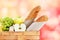 Picnic Basket Fresh Food Bread Fruit Natural Background