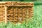 Picnic Basket Hamper With Leather Handle In Grass