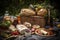 picnic basket overflowing with delicious delights, ready for a feast