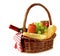 Picnic basket - wine, fruit, cheese