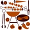 Picnic and BBQ grill icon set