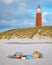 Picnic on the beach Texel Netherlands, couple having picnic on the beach of Texel