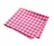 Picnic checkered folded towel isolated on white.Food decoration element