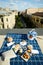 Picnic on city roof