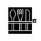 Picnic cutlery black glyph icon