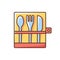 Picnic cutlery RGB color icon