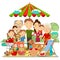 Picnic family vector illustration