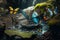 Picnic with Fantasy Creatures by Glittering Waterfall: Unreal Engine 5\\\'s Hyper-Detailed Epic Tale