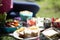 Picnic Food Laid Out On Blanket