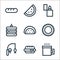 Picnic line icons. linear set. quality vector line set such as cup, hot dog, fishing rod, plate, taco, sandwich, lighter,