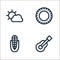 Picnic line icons. linear set. quality vector line set such as guitar, corn, plate