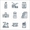 Picnic line icons. linear set. quality vector line set such as matches, cabin, smoke, sandwich, salt, cherry, park