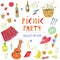 Picnic party banner - illustration