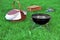 Picnic Scene With Two Basket And BBQ Grill Appliance