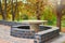 Picnic stone table in a secluded area