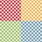 Picnic table cloth seamless pattern set. Picnic plaid texture