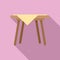 Picnic table icon flat vector. View top home
