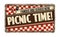 Picnic time vintage rusty metal sign